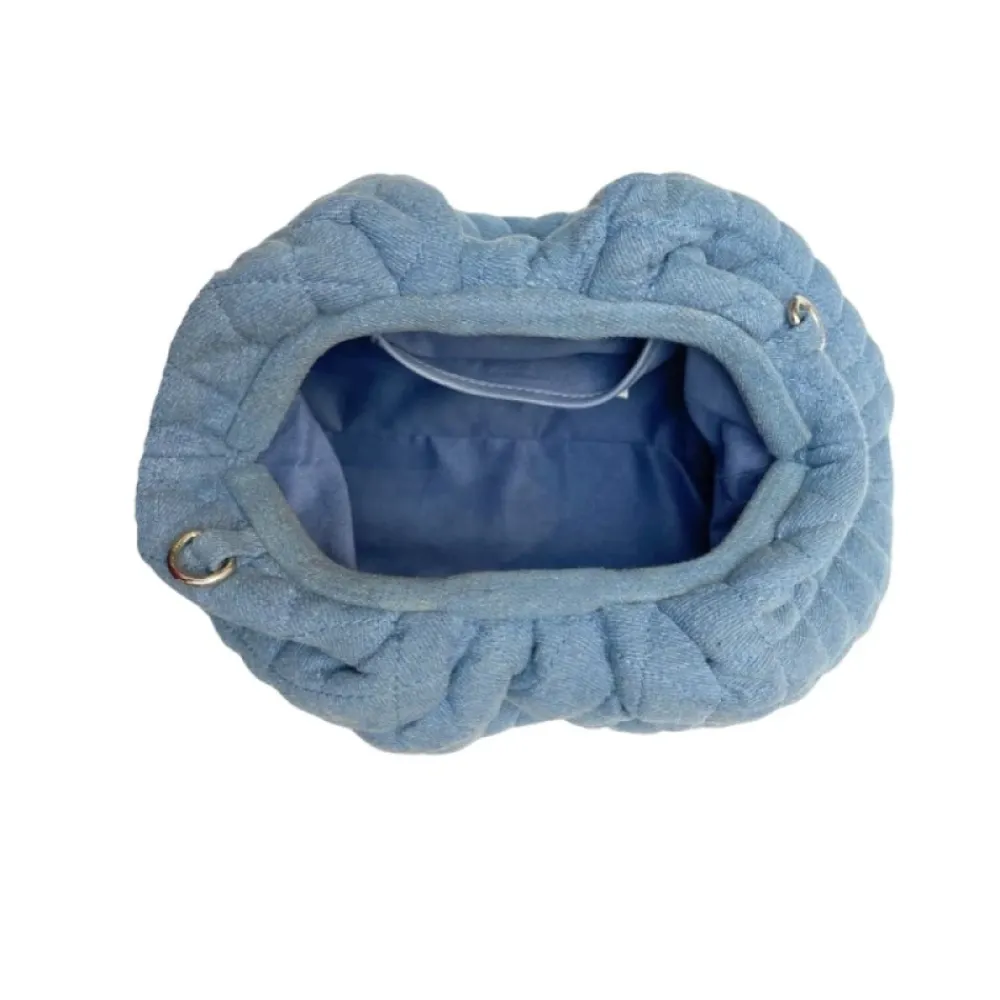 DAMES Sista Paris Clutches^Gewatteerde Denim Schoudertas