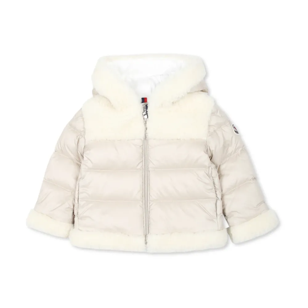 Moncler Gewatteerde Ivoor Donsjas met Shearling