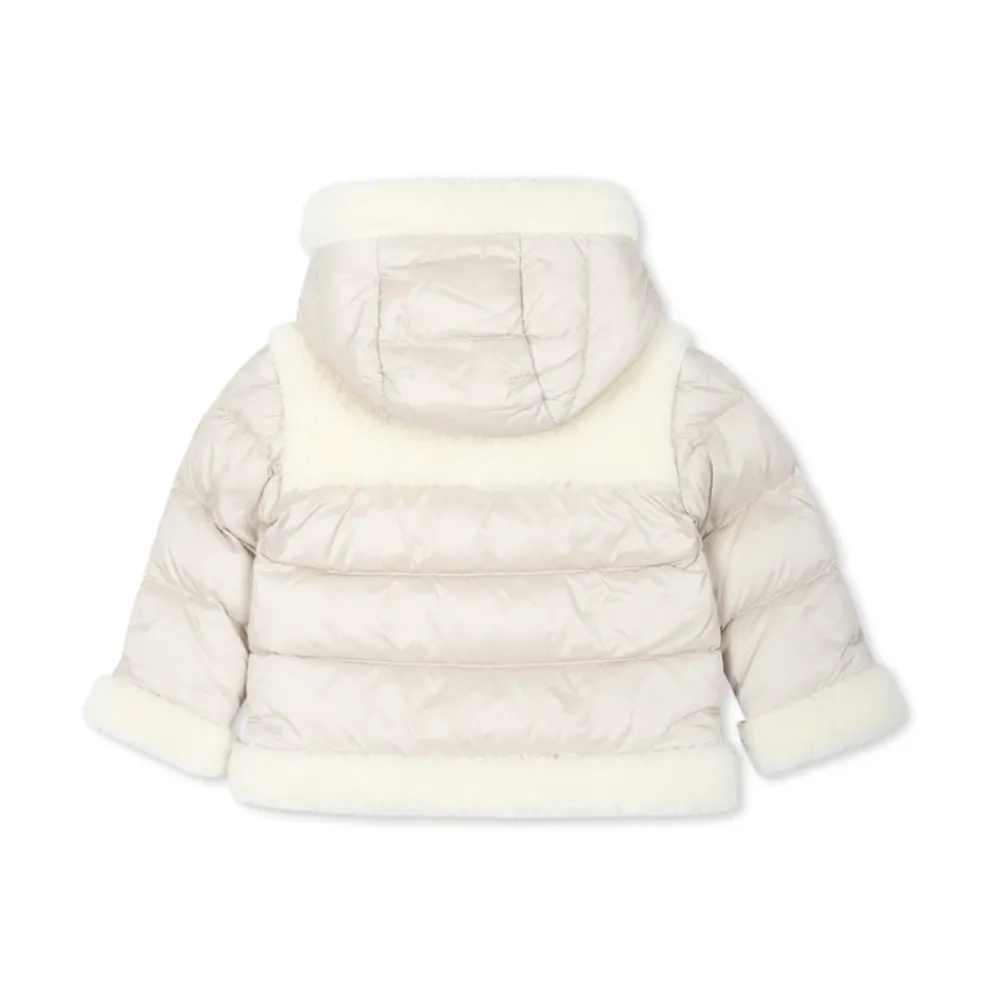 Moncler Gewatteerde Ivoor Donsjas met Shearling