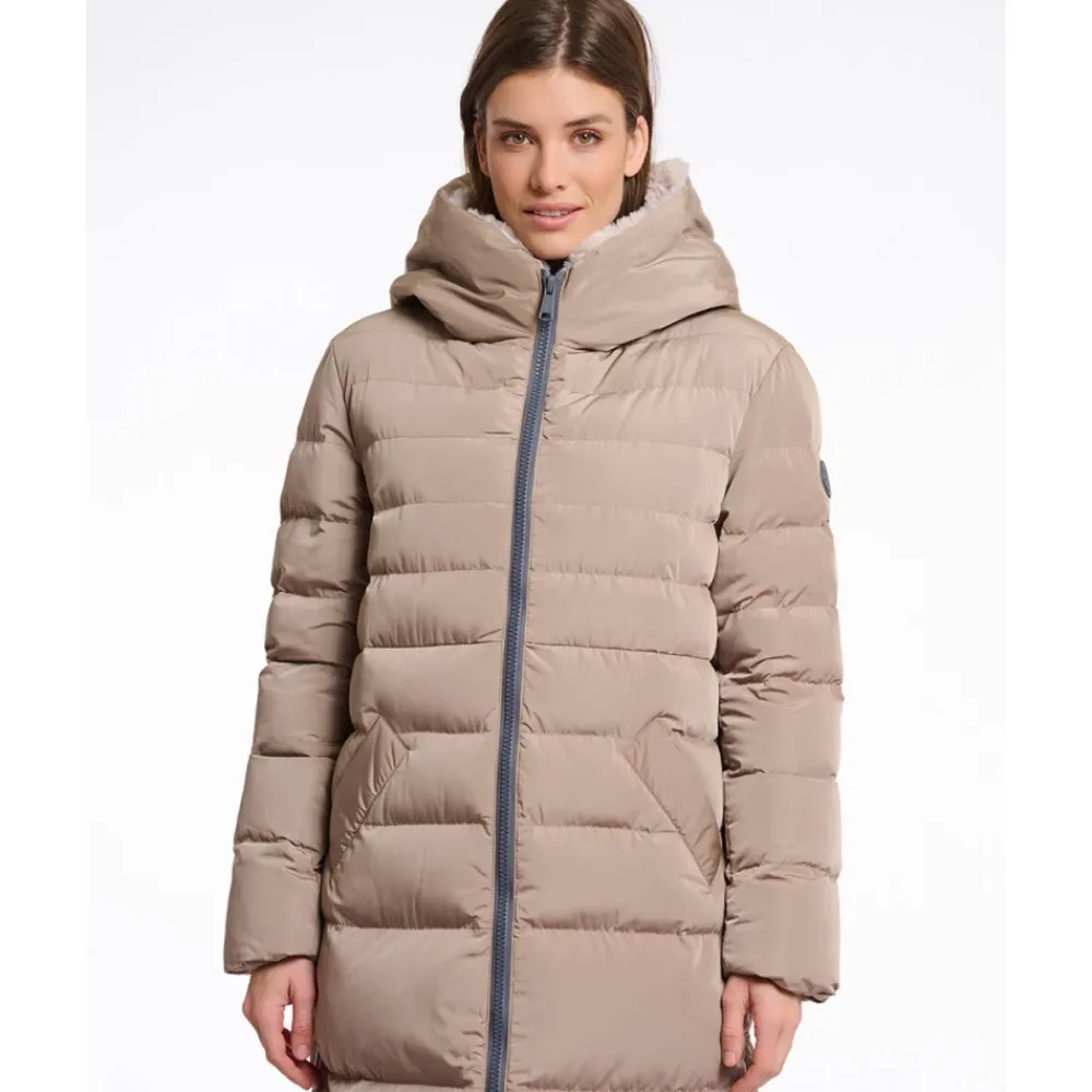 DAMES Rino&Pelle Gewatteerde jas met nepbont