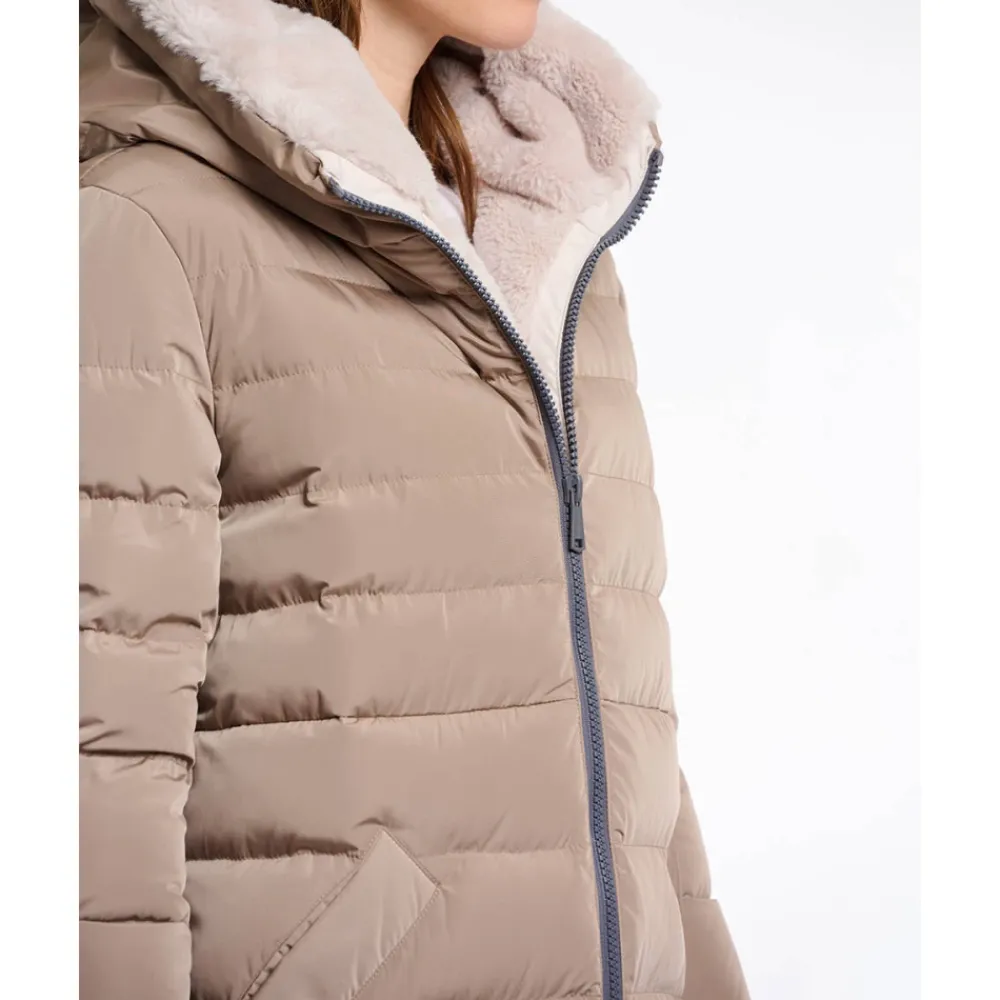 DAMES Rino&Pelle Gewatteerde jas met nepbont