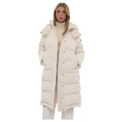 DAMES Peuterey Gewatteerde Lange Jas met Afneembare Capuchon