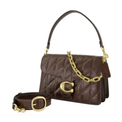 DAMES Coach Gewatteerde Leren Schoudertas