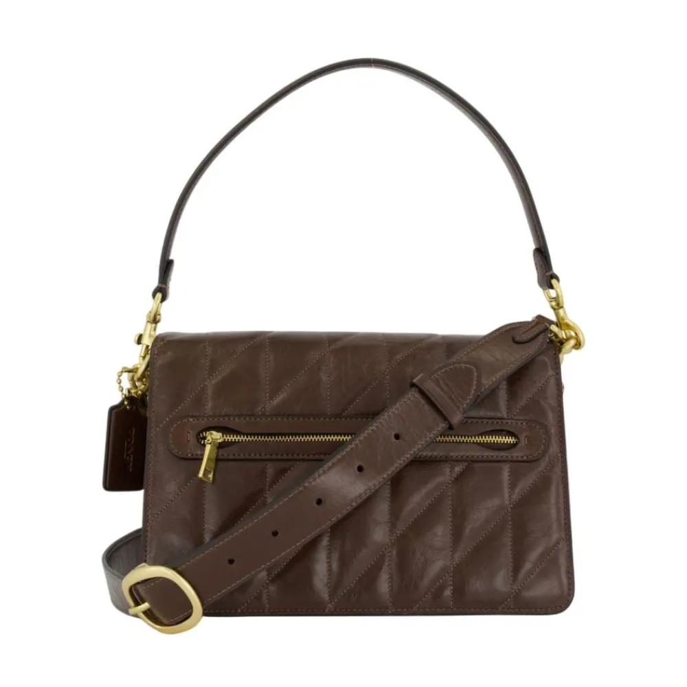 DAMES Coach Gewatteerde Leren Schoudertas