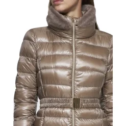 DAMES Herno Jassen^Gewatteerde Nylon Donsjas Taupe