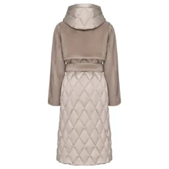 DAMES Cesare Gaspari Gewatteerde Pareljas van Imitatiebont met Riem