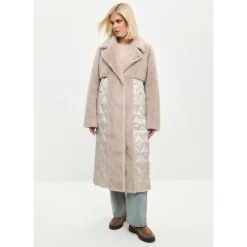 DAMES Cesare Gaspari Gewatteerde Pareljas van Imitatiebont met Riem