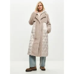 DAMES Cesare Gaspari Gewatteerde Pareljas van Imitatiebont met Riem