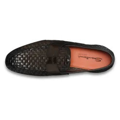 Heren Santoni Geweven leren loafer