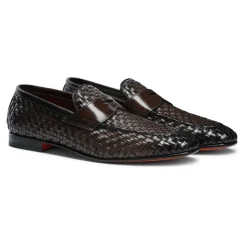 Heren Santoni Geweven leren loafer