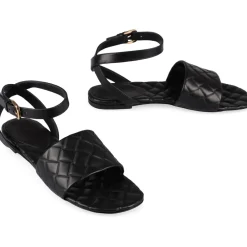 DAMES Bottega Veneta Geweven platte sandalen met enkelband