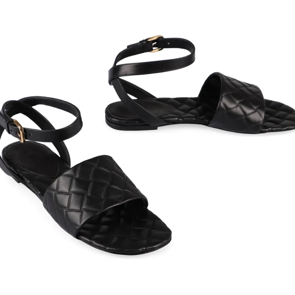 DAMES Bottega Veneta Geweven platte sandalen met enkelband