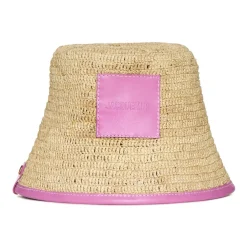 DAMES Jacquemus Geweven Raffia Hoed met Brede Rand