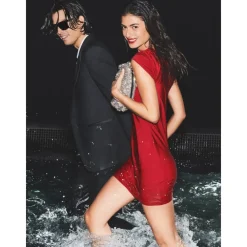 DAMES Kazar Clutches^Glanzende handtas bedekt met zirkonen