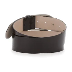 Brunello Cucinelli Riemen En Bretels^Glanzende Kalfsleren Riem