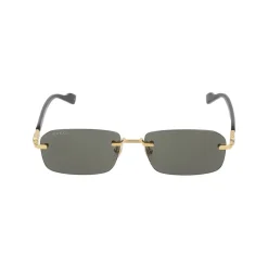 Heren Gucci Goud Zwart Grijs Zonnebril GG1221S
