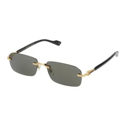 Heren Gucci Goud Zwart Grijs Zonnebril GG1221S