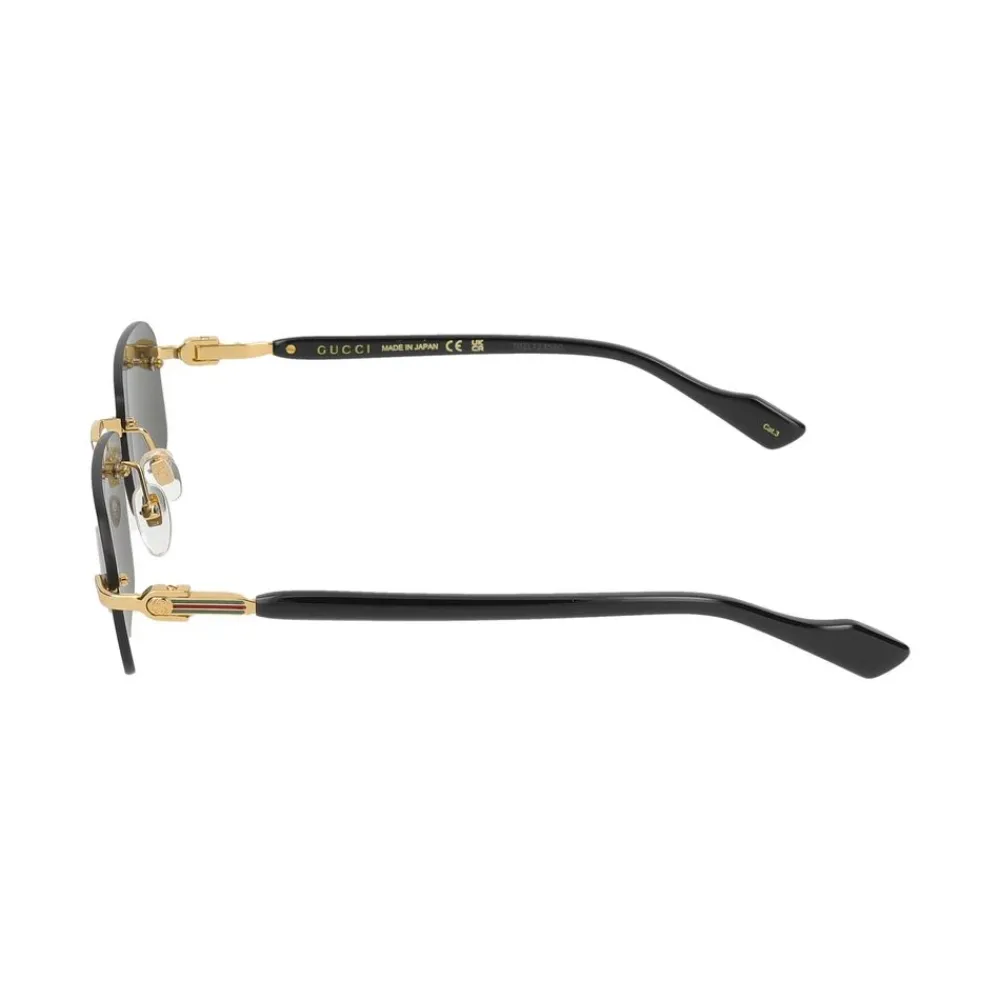 Heren Gucci Goud Zwart Grijs Zonnebril GG1221S