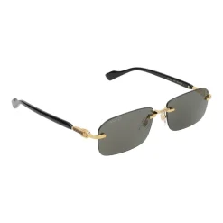 Heren Gucci Goud Zwart Grijs Zonnebril GG1221S