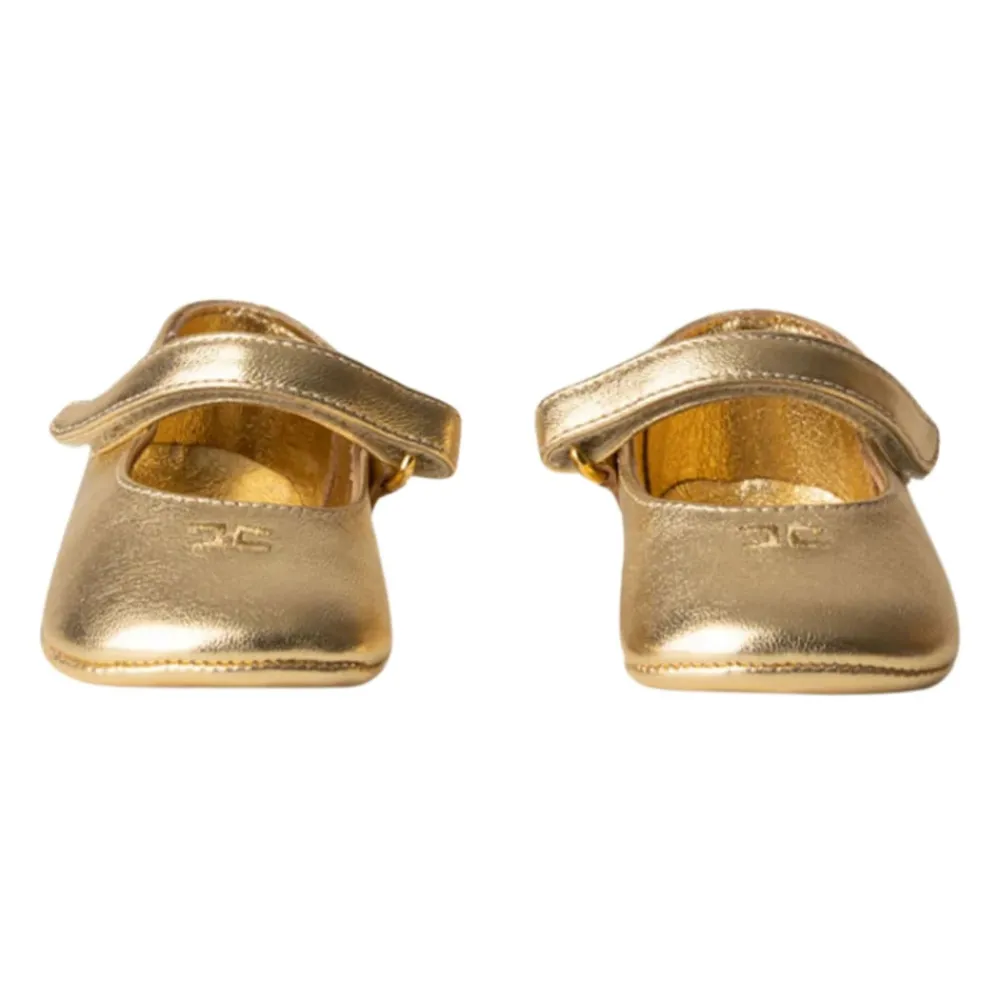 Elisabetta Franchi Ballerina'S^Gouden Ballerina Schoenen met Velcro Sluiting