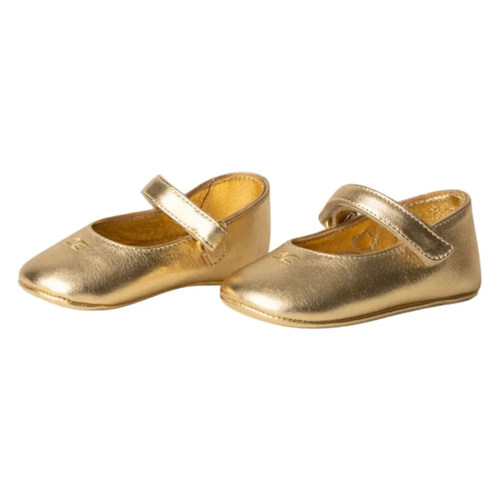 Elisabetta Franchi Ballerina'S^Gouden Ballerina Schoenen met Velcro Sluiting