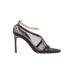 DAMES Bottega Veneta Pumps^Gouden Enkelketting e Mesh Leren D`Orsay Sandalen