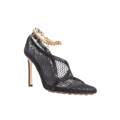 DAMES Bottega Veneta Pumps^Gouden Enkelketting e Mesh Leren D`Orsay Sandalen