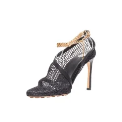 DAMES Bottega Veneta Pumps^Gouden Enkelketting e Mesh Leren D`Orsay Sandalen