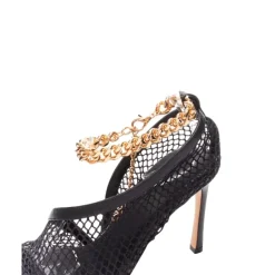 DAMES Bottega Veneta Pumps^Gouden Enkelketting e Mesh Leren D`Orsay Sandalen