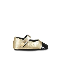Balmain Gouden Leren Ballet Flats met Band
