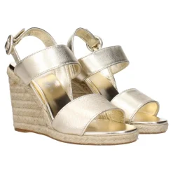 DAMES Prada Gouden Leren Sleehak Sandalen Vintage Effect