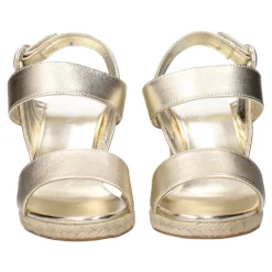 DAMES Prada Gouden Leren Sleehak Sandalen Vintage Effect