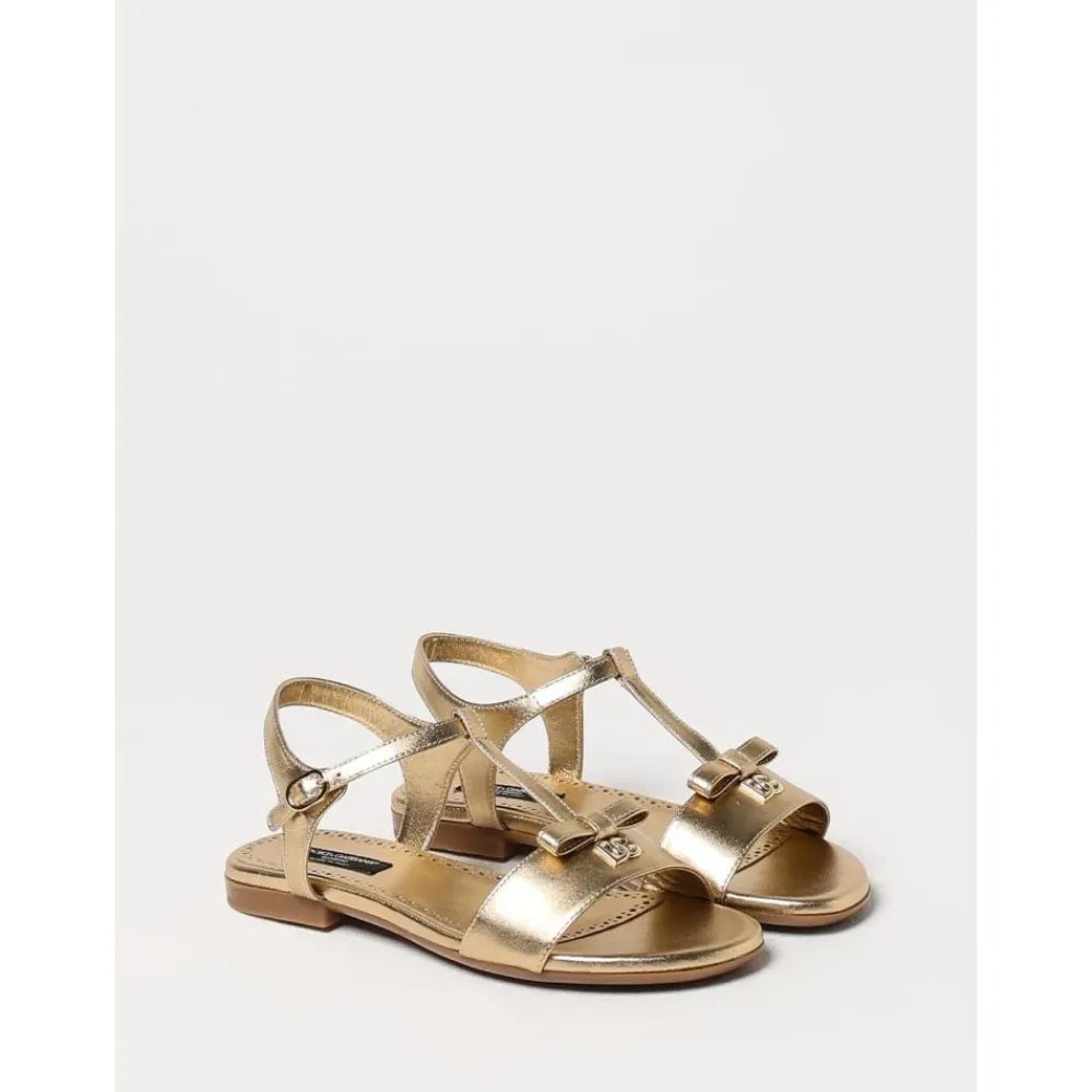 Dolce & Gabbana Gouden Sandalen met Strik