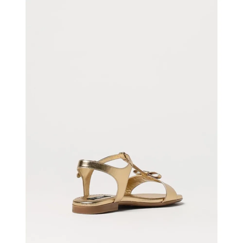 Dolce & Gabbana Gouden Sandalen met Strik