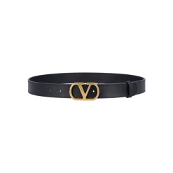 Heren Valentino Garavani Gouden VLogo Signature Leren Riem