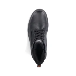 Heren Rieker Snowboots^Grafietkleurige veterlaarzen