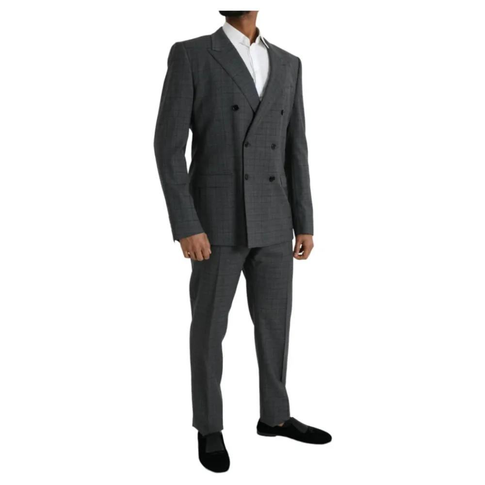 Heren Dolce & Gabbana Kostuums^Geruit Wol 2-Delig Pak