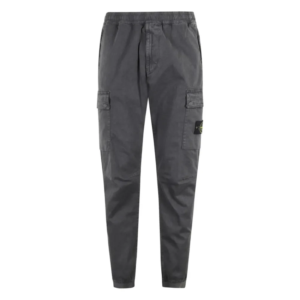 Heren Stone Island Grijze Broek met Verborgen Zakken