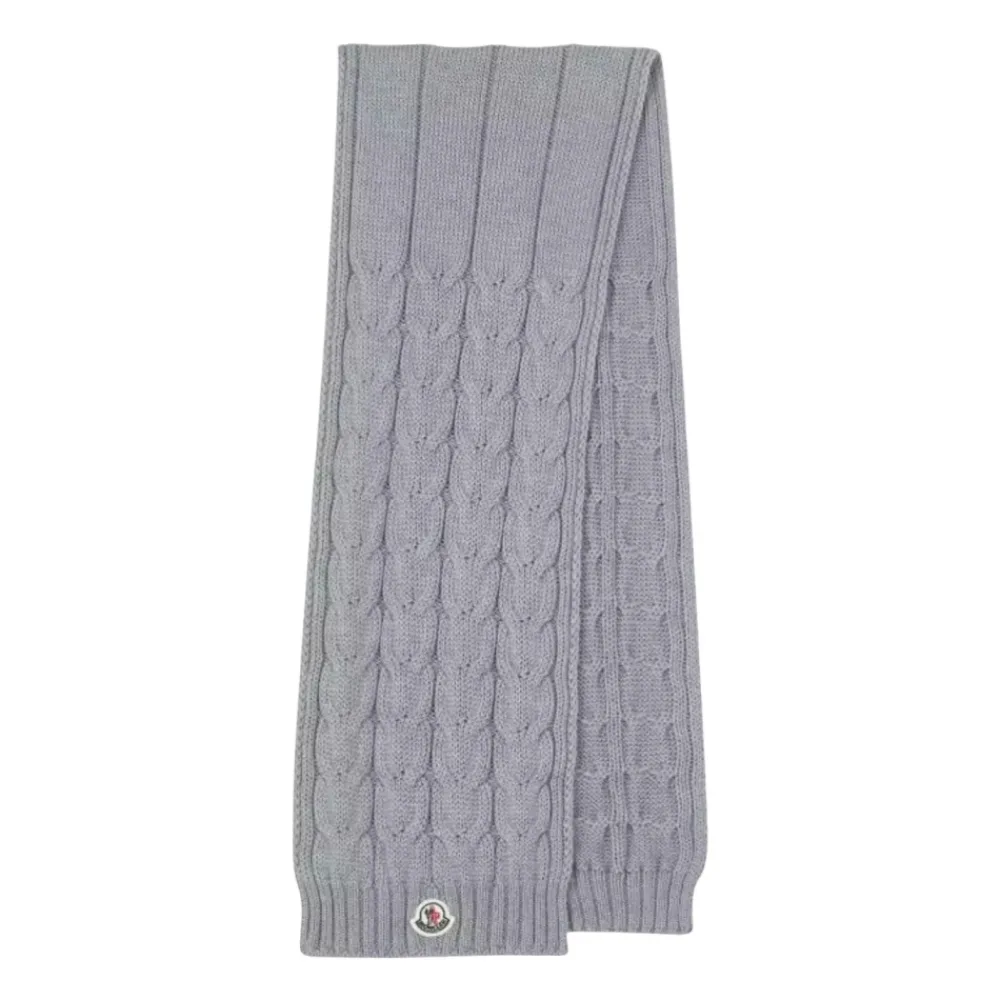 Moncler Grijze decoratieve gebreide sjaal