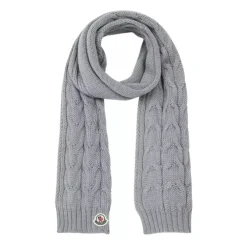 Moncler Grijze decoratieve gebreide sjaal