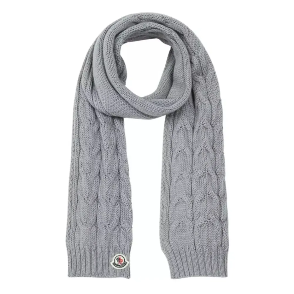 Moncler Grijze decoratieve gebreide sjaal