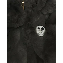 Mini Rodini Grijze Faux Fur Logo Patch Jas