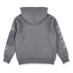 Off White Bovenkleding^Grijze Fleece Rits Hoodie met Zakken