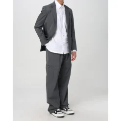 Heren Palm Angels Grijze Geborduurde Blazer voor Mannen