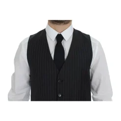 Heren Dolce & Gabbana Kostuums^Grijze Gestreepte Jurk Vest