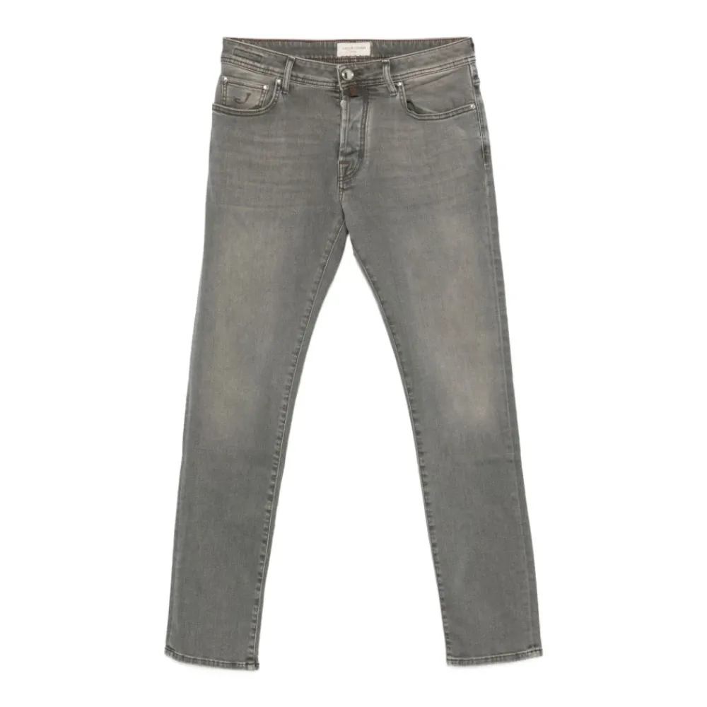 Heren Jacob Cohën Jeans^Grijze Getailleerde Broek AW25