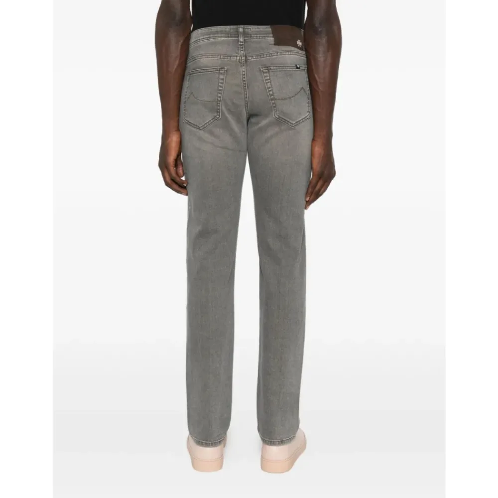 Heren Jacob Cohën Jeans^Grijze Getailleerde Broek AW25