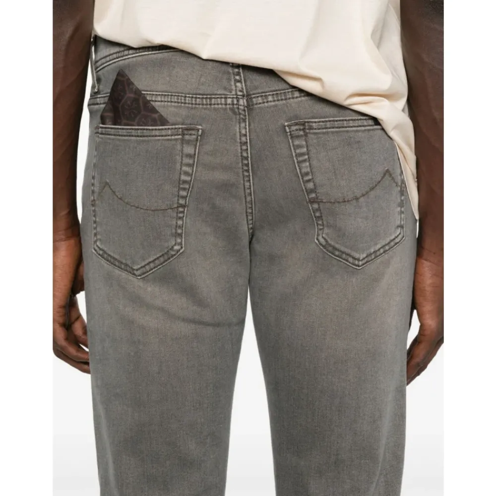 Heren Jacob Cohën Jeans^Grijze Getailleerde Broek AW25