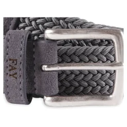 Fay Riemen En Bretels^Grijze Geweven Stretch Riem met Logo