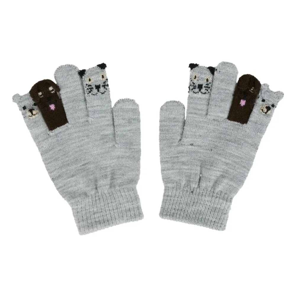 Molo Handschoenen^Grijze handschoenen met dierenversiering